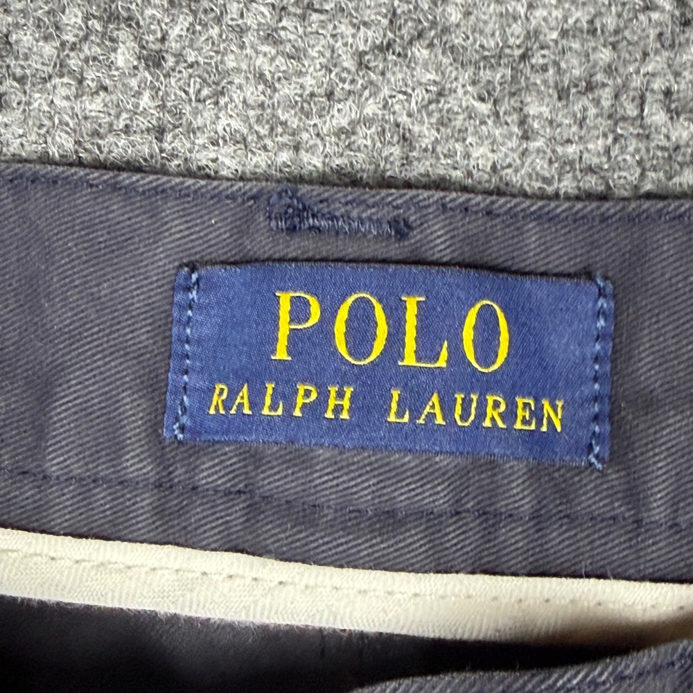 Polo Ralph Lauren Mens Navy Blue Cotton Chino Shorts Size 32 Flat Front Casual - Picture 3 of 7